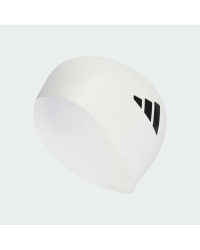 adidas 3-Stripes Swim Cap - White