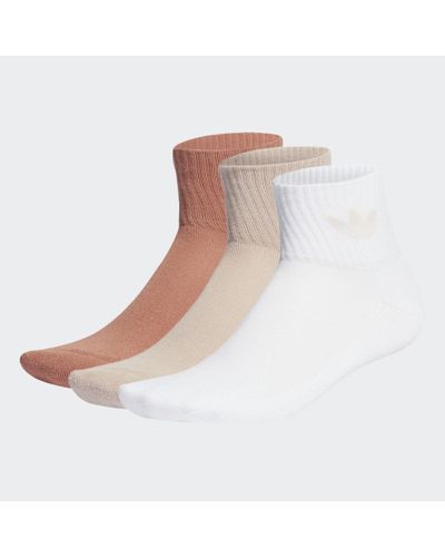 adidas Mid Crew Socks 3 Pairs - White