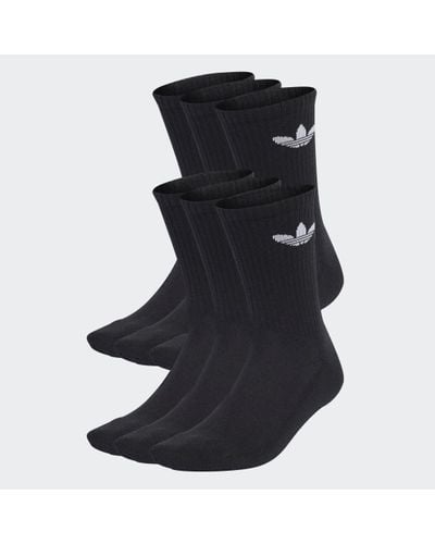 adidas Trefoil Cushion Crew Socks 6 Pairs - Black