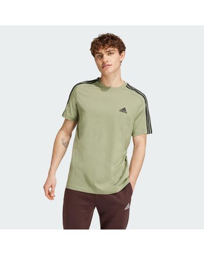 adidas Essentials Single Jersey 3-Stripes T-Shirt - Green