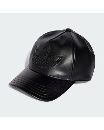 adidas Polyurethane Trefoil Outline Baseball Cap - Black
