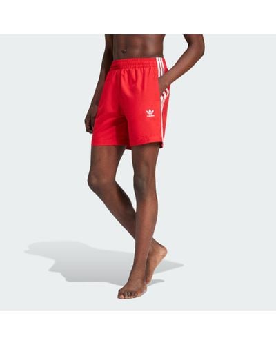 adidas Originals Adicolor 3-stripes Swim Shorts - Red