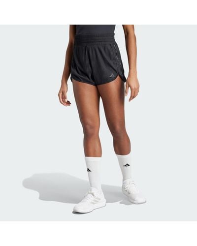 adidas Pacer All Gym Seasonal Rib High-Rise Tonal 3-Stripes Shorts - Black