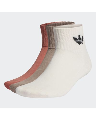 adidas Mid-cut Ankle Socks - 3 Pairs - White
