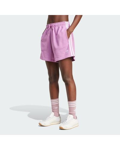 adidas 3-Stripes French Terry Shorts - Pink