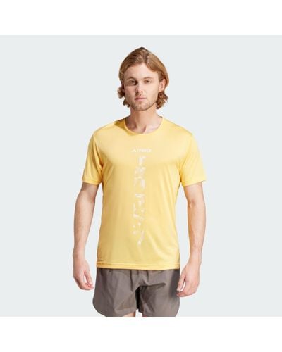 adidas Terrex Agravic Trail Running T-shirt - Yellow