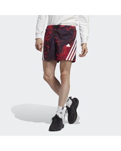 adidas Future Icons Allover Print Shorts - Red
