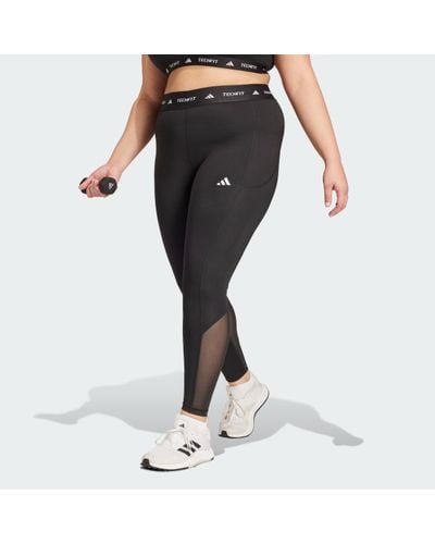 adidas Techfit Stash Pocket Full-Length Leggings (Plus Size) - Black