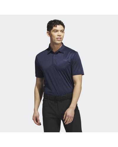 adidas Core Allover Print Golf Polo Shirt - Blue