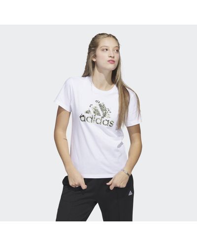 adidas Floral Badge Of Sport Graphic T-Shirt - White