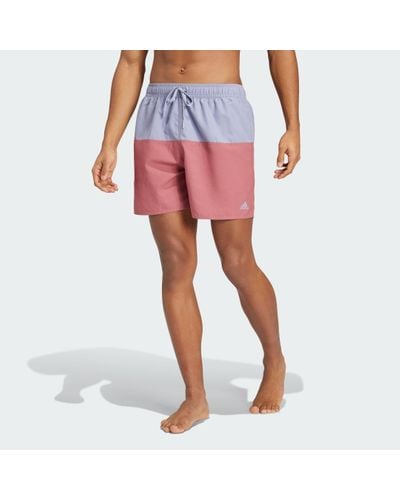 adidas Colorblock Clx Swim Shorts Short Length - Red