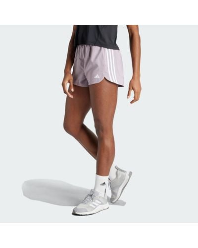 adidas Pacer Training 3-stripes Woven High-rise Shorts - White