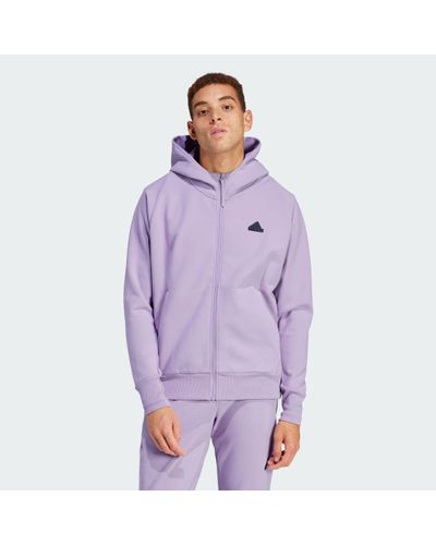 adidas Z.N.E. Winterized Full-Zip Hooded Track Jacket - Purple