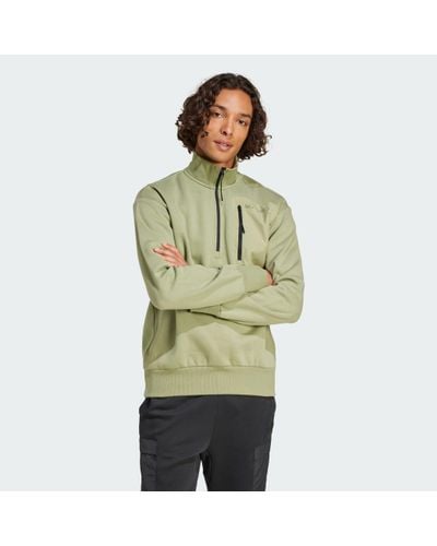 adidas City Escape Fleece Half-Zip Sweatshirt - Green