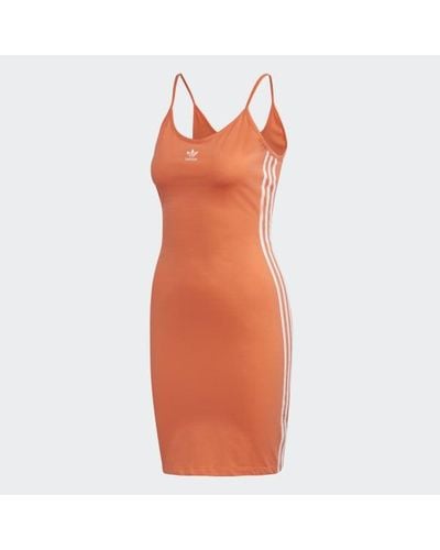 adidas Cotton Spaghetti Strap Dress in Orange - Lyst