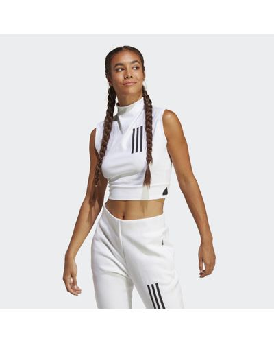 adidas Mission Victory Sleeveless Cropped Vesten - Wit