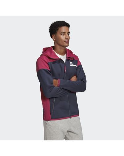 Adidas Synthetic Z N E Aeroready Full Zip Sweatshirt In Blue For Men Lyst