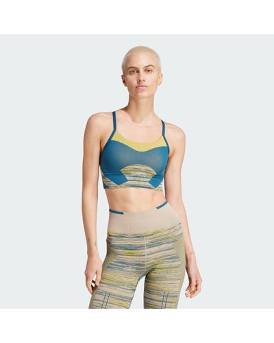 adidas By Stella Mccartney Truestrength Yoga Seamless Medium Support Sports Bra - Blue
