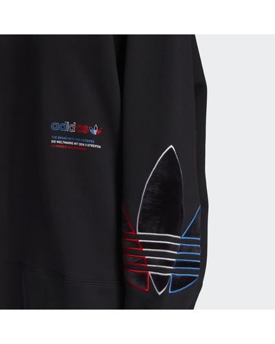 adidas tricolor trefoil velvet sweatshirt