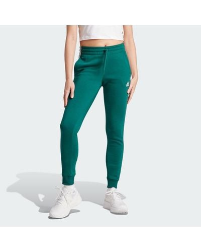 adidas Essentials 3-Stripes Fleece Joggers - Green