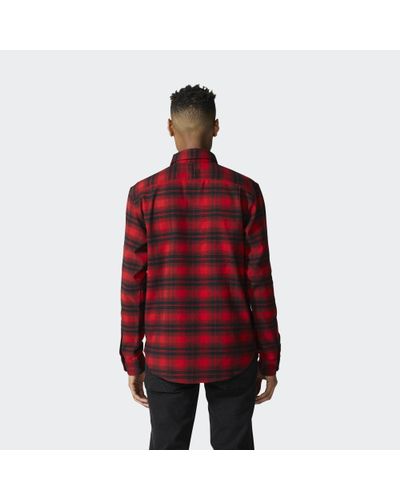 adidas Stretch Flannel Shirt in Red for Men | Lyst