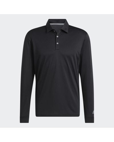 adidas Long Sleeve Golf Polo Shirt - Black