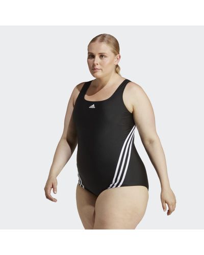 adidas 3-stripes Zwempak (grote Maat) - Zwart