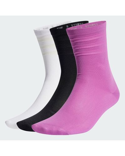 adidas Collective Power Mid-cut Crew Length Socks 3 Pairs - Purple