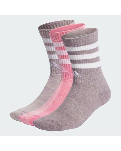 adidas 3-stripes Stonewash Crew Socks 3 Pairs - Purple