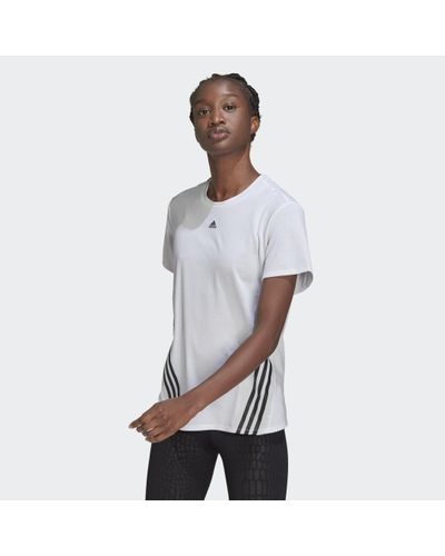 adidas Train Icons 3-Stripes T-Shirt - White