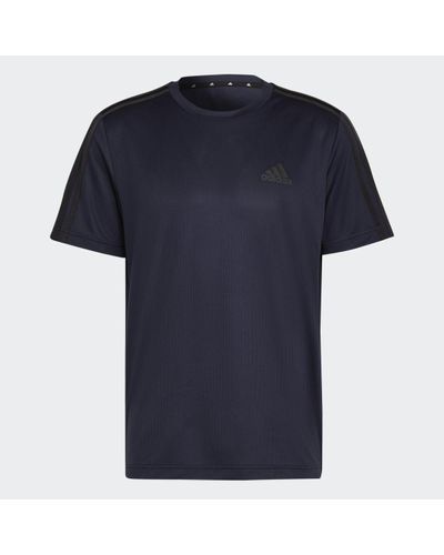 adidas Aeroready Designed To Move Sport 3-stripes T-shirt - Blauw