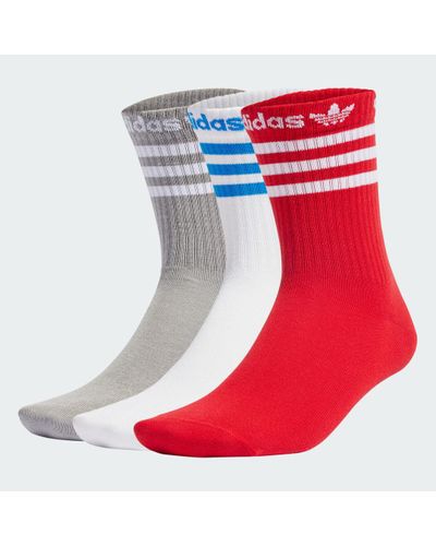adidas Crew Socks 3 Pairs - Red