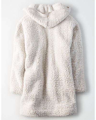 ae fuzzy teddy sherpa cardigan