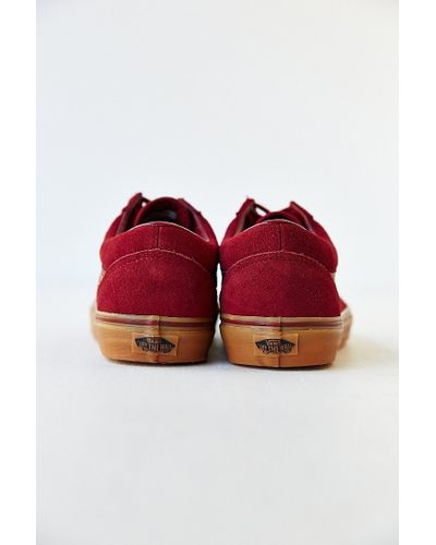 burgundy vans old skool mens