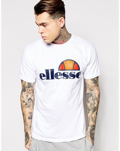 Ellesse Cotton T-shirt With Classic Logo in White for Men - Lyst