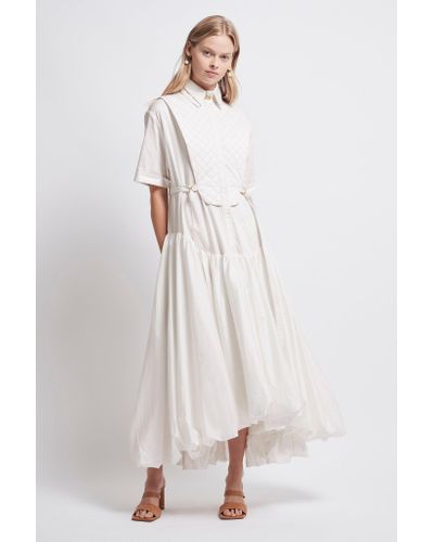 Aje. Cotton Motocyclette Quilted Bubble Dress in Eggshell (White) - Lyst