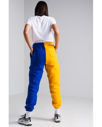 reverse weave colorblock joggers