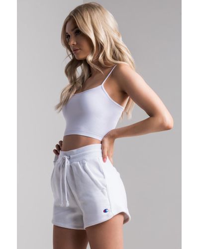 white champion reverse weave shorts