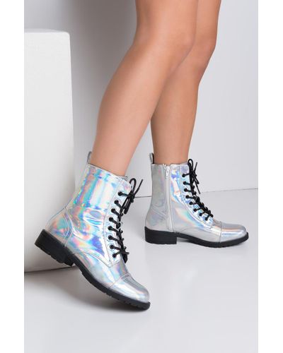 holographic combat boots