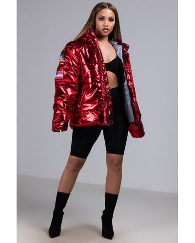 metallic red champion jacket