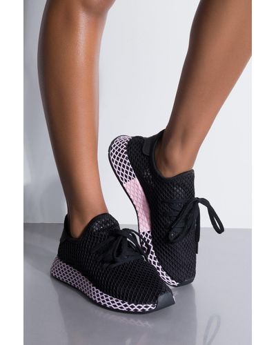 adidas Rubber Womens Deerupt W in Black Black Lilac (Black) - Lyst