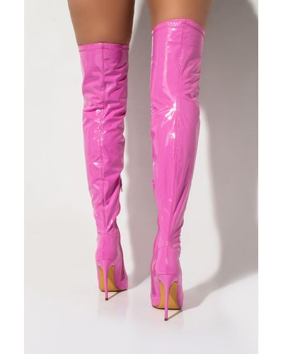 pink thigh boots