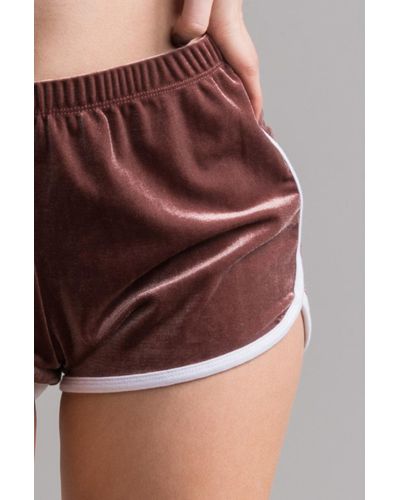 PAXTON Starlee Velvet Booty Shorts - Lyst