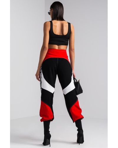 Akira Synthetic I Am Gia Electra Motocross Pant In Black Red Red Lyst