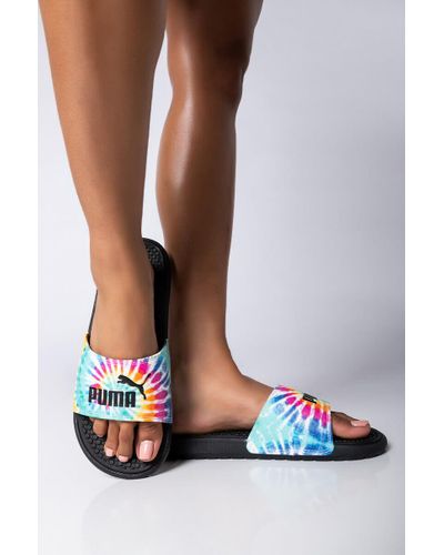 PUMA Cool Tie Dye Slide in Black - Lyst