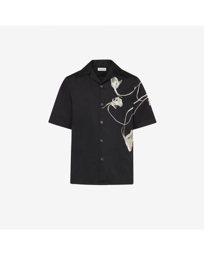Alexander McQueen Pressed Flower Hawaiian Shirt - Black