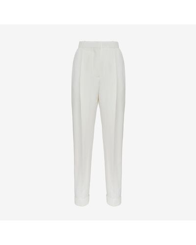 Alexander McQueen White Slim Peg Trousers