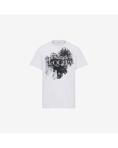 Alexander McQueen ダッチ フラワー ロゴ Tシャツ - ホワイト