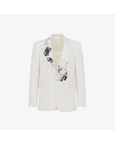 Alexander McQueen White Dutch Flower Single-breasted Jacket