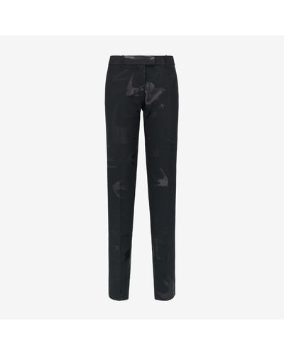 Alexander McQueen Low-waisted Cigarette Trousers - Blue